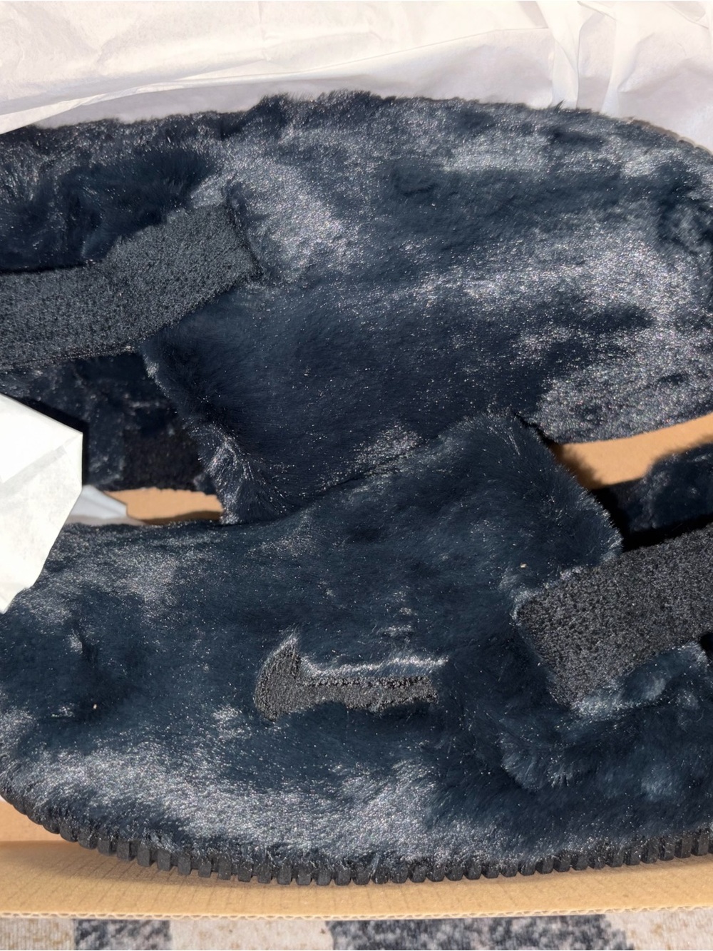 Nike Plush Black Teddy Jacket with Subtle Swoosh